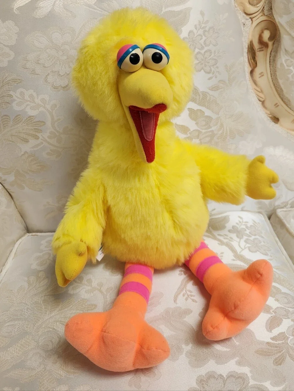 Vintage 1986 Playskool Sesame Street Talking Big Bird Plush Pull-String